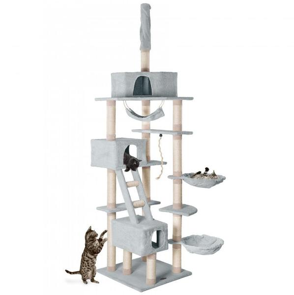 HappyPet Kletterbaum mit Liegemulde CAT015-4 grau