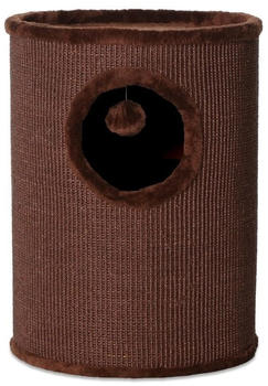 Dibea Sisal-Kratztonne mit Pl&uuml;sch-Plateau und Spielball 50cm braun