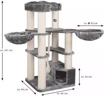 HappyPet Kratzbaum XXL 161 cm grau