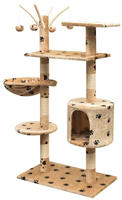 vidaXL Katzen-Kratzbaum 125 cm Beige mit Pfoten-Aufdruck