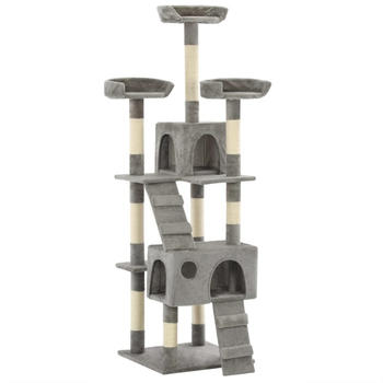 vidaXL Katzen-Kratzbaum mit Sisal-Kratzs&auml;ulen 170cm Grau