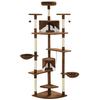 vidaXL Katzen-Kratzbaum mit Sisal-Kratzs&auml;ulen 203cm Braun und Wei&szlig;
