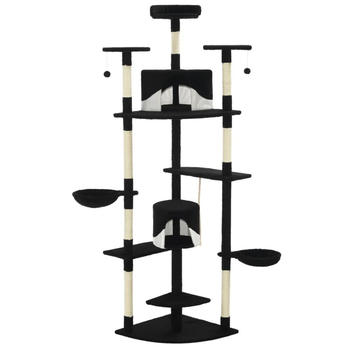 vidaXL Katzen-Kratzbaum mit Sisal-Kratzs&auml;ulen 203cm Schwarz und Wei&szlig;