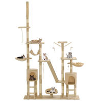 vidaXL Katzen-Kratzbaum mit Sisal-Kratzs&auml;ulen 230 - 250 cm Beige