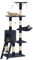 vidaXL Katzen-Kratzbaum mit Sisal-S&auml;ulen 138 cm Dunkelblau