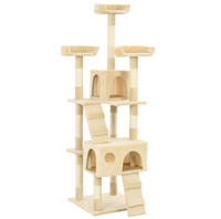 vidaXL Katzen-Kratzbaum mit Sisal-S&auml;ulen 170 cm Beige