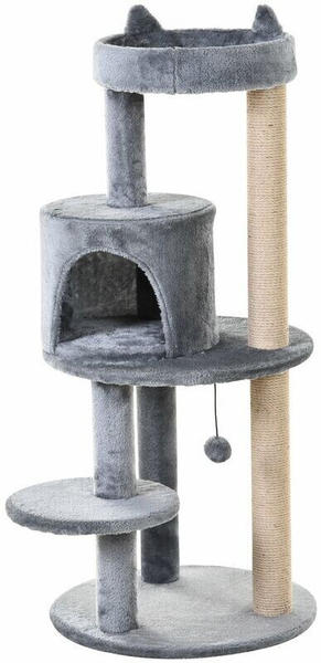 Pawhut Katzenbaum mit Sisalsäulen grau