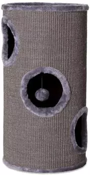 Dibea Sisal-Kratztonne mit Pl&uuml;sch-Plateau und Spielball 70cm grau