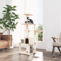Kratzbaum Mit Sisal-kratzs&auml;ulen Creme 142 Cm Vidaxl