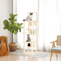 vidaXL Kratzbaum mit Sisal-Kratzs&auml;ulen Creme 169 cm