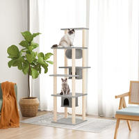 vidaXL Kratzbaum mit Sisal-Kratzs&auml;ulen Hellgrau 169 cm