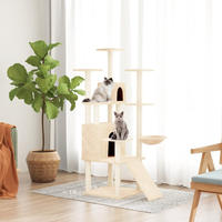 vidaXL Kratzbaum mit Sisal-Kratzs&auml;ulen Creme 154 cm
