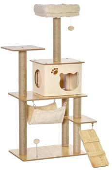 Pawhut Scratching Tree and Climbing Tower with Platforms beige (D30-367)