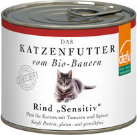 defu Katzenfutter | 1 x 200 g | Pate Bio Rind Sensitive | Premium Bio