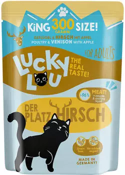 Lucky Lou Adult Gefl&uuml;gel & Hirsch mit Apfel Katzen-Nassfutter 300g