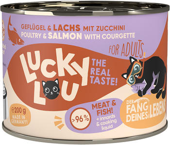 Lucky Lou Lifestage Adult Katzen-Nassfutter Geflügel & Lachs 200g
