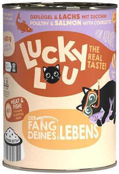 Lucky Lou Lifestage Adult Katzen-Nassfutter Geflügel & Lachs 400g