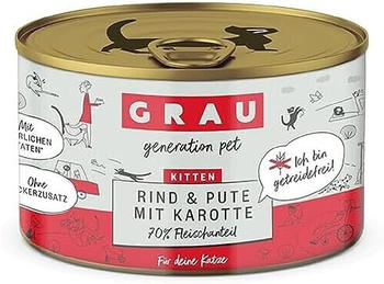 Grau Kitten Rind & Pute mit Karotte Katzen-Nassfutter 200g