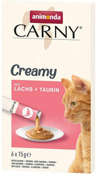 Animonda Carny Creamy Katzensnack mit Lachs + Taurin 6x15g