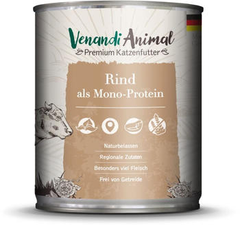 Venandi Animal Monoprotein Katzen-Nassfutter Rind 800g