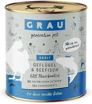 Grau Adult Geflügel & Seefisch Katzen-Nassfutter 800g