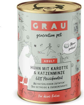 Grau Adult Huhn mit Karotte & Katzenminze Katzen-Nassfutter 400g