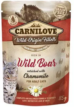 Carnilove Cat Pouch Nassfutter Wildschwein mit Kamille 85g