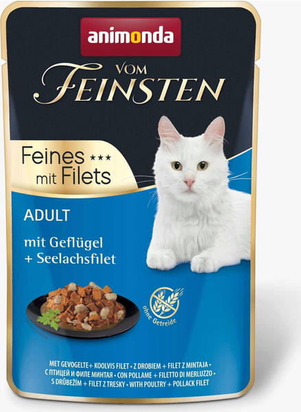 Animonda Vom Feinsten Katzen-Nassfutter mit Geflügel + Seelachsfilet 85g