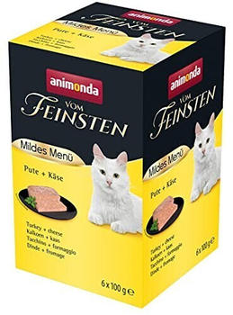 Animonda Vom Feinsten Adult Mildes Menü Katzen-Nassfutter Pute + Käse 6x100g