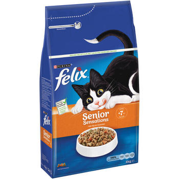 Felix Senior Sensations Trockenfutter Huhn 4kg