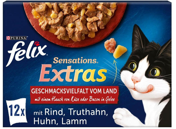 Felix Sensations Extras Geschmacksvielfalt vom Land in Gelee 12x85g