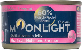 Moonlight Dinner Nr. 6 Nassfutter Thunfisch, Huhn und Shrimps in Algen-Jelly 80g