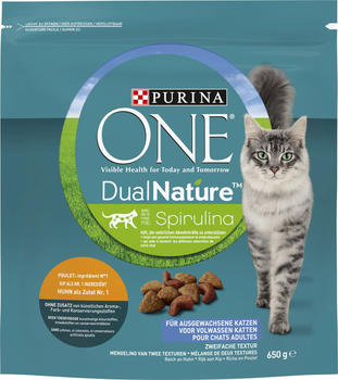 Purina ONE DualNature Katze Trockenfutter Huhn mit Spirulina 650g