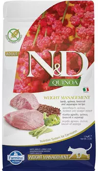 Farmina N&D Quinoa Weight Management Cat Trockenfutter Lamm 1,5kg