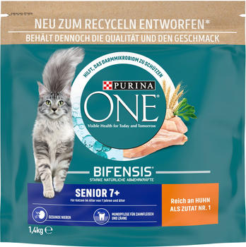 Purina One Senior 7+ Reich an Huhn Katzen-Trockenfutter 1,4kg
