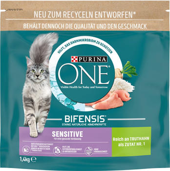 Purina ONE Sensitive Reich an Truthahn Katzen-Trockenfutter 1,4kg