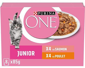 Purina One Junior Katze Nassfutter Huhn & Lachs 8x85g