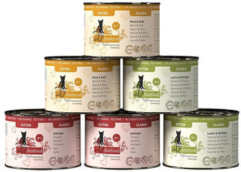 catz finefood Classic Kitten Collection Nassfutter Geflügel, Lachs & Geflügel, Rind & Kalb 6x200g catz finefood Classic Kitten Collection Nassfutter Geflügel, Lachs & Geflügel, Rind & Kalb 6x200g