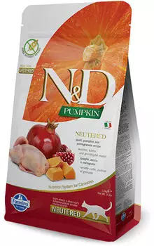 Farmina Nd Pumpkin Feline Neutered Grain Free Quall, Pumpkin, Pomegranate Recipe 5 kg