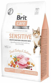Brit Care Cat Sensitiv Healthy Digestion & Delicate Taste Trockenfutter Pute & Lachs 400g