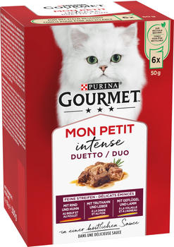 Gourmet Mon Petit Intense Duetto Katze Nassfutter Rind & Huhn 6x50g