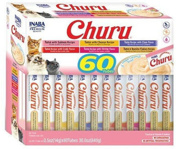 INABA Churu f&uuml;r Katzen gemischte Geschmacksrichtungen mit Thunfisch 60x14g