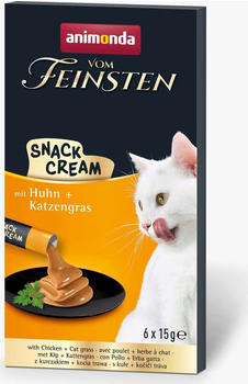 Animonda Vom Feinsten Snack Cream mit Huhn + Katzengras 6x15g