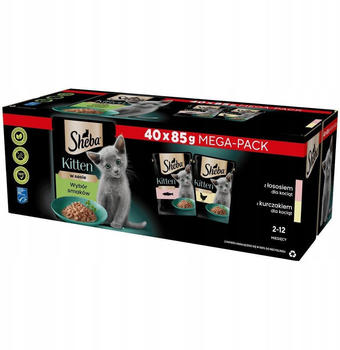 Sheba Feine Vielfalt Mega-Pack Kitten in Sauce mit Lachs, mit Huhn 40x85 g