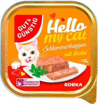 Gut & Günstig Hello My cat Schlemmerhappen mit Huhn 100g