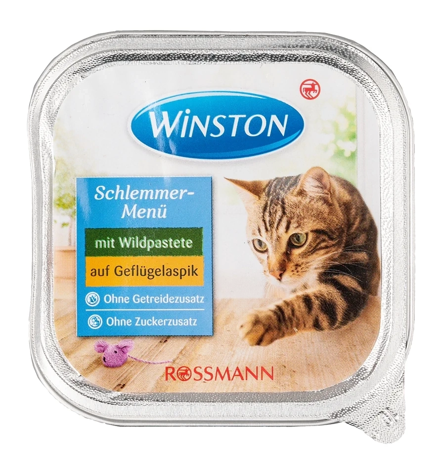 Winston Schlemmer-Menü Katze Nassfutter mit Wildpastete auf Geflügelaspik 100g