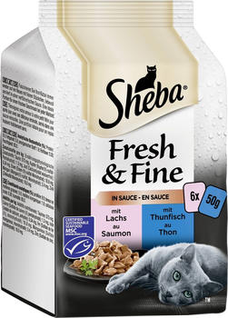 Sheba Fresh&Fine in Sauce Lachs und Thunfisch Nassfutter 6x50g