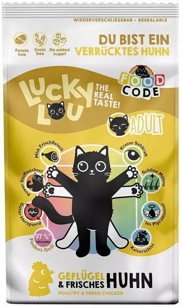 Lucky Lou Adult Geflügel & Huhn Katzentrockenfutter 1,7kg