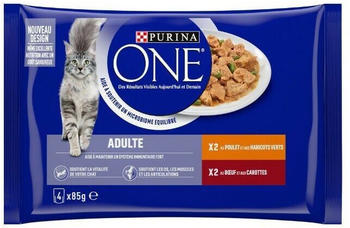 Purina One Adult Cat wet food beef/chicken (4 x 85 g)