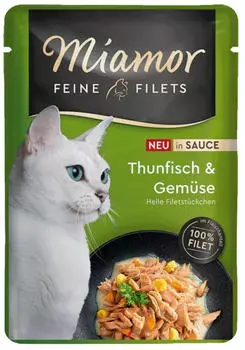 Miamor Feine Filets in Sauce Nassfutter Thunfisch und Gemüse Frischebeutel 100g Miamor Feine Filets in Sauce Nassfutter Thunfisch und Gemüse Frischebeutel 100g